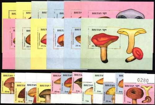 Bhutan 1145-1156 und Block 189-200 postfrisch
