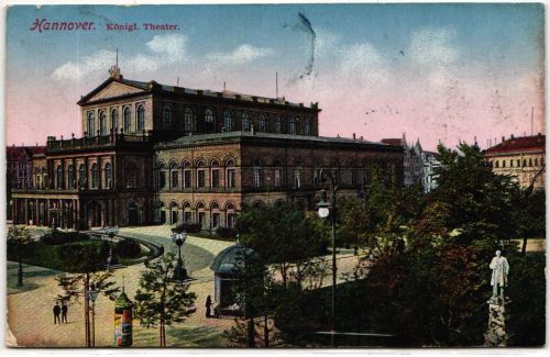 AK Hannover Königl. Theater 1912 gebraucht #PN045