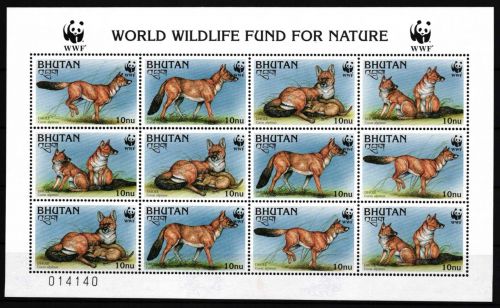 Bhutan 1687-1690 postfrisch Kleinbogen / WWF #HQ622