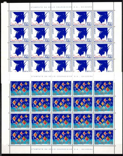 San Marino 1523 und 1524 postfrisch Kleinbogensatz / Kunst #HQ791