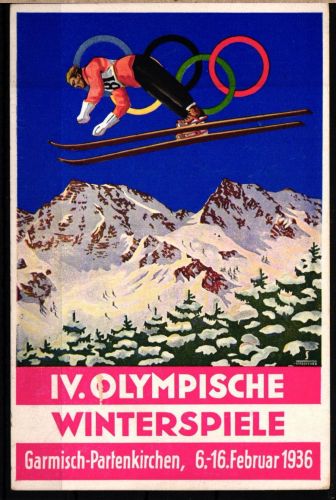 Olympische Winterspiele 1936 AK Druckfehler FEBRUAP 1936 auf Adressseite #IE441