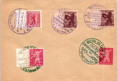 Berlin und Brandenburg 3 A - 5 A auf Brief mit Sonderstempeln #IK045