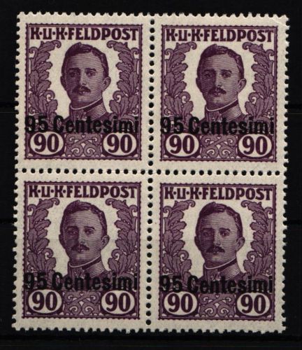 Österreich-ungarische Feldpost XIII postfrisch als 4er Einheit #IA703