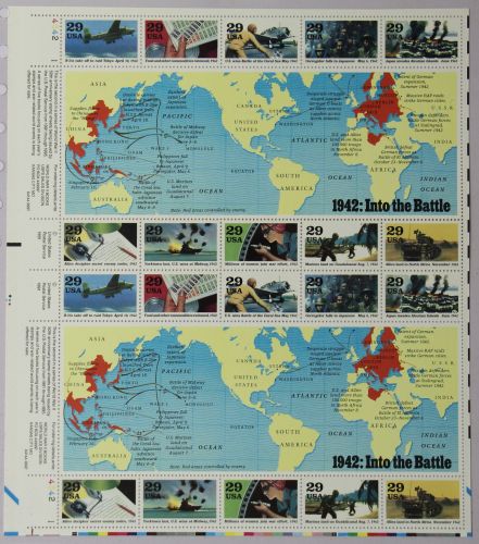 USA Block 31 mit 2302-2311 postfrisch Schalterbogen 2. Weltkrieg #IB305