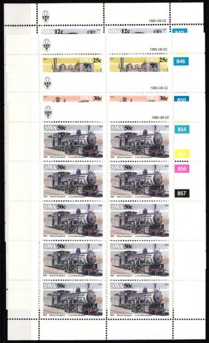 Südafrika 575-578 postfrisch Kleinbogensatz Eisenbahn Lokomotive #HV479