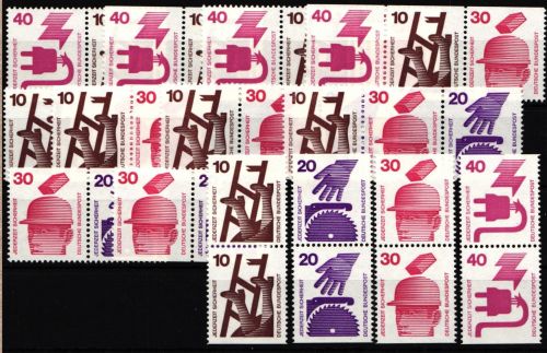 BRD W 47- W 56, 695 C/D-699 C/D postfrisch ZD komplett #IA300