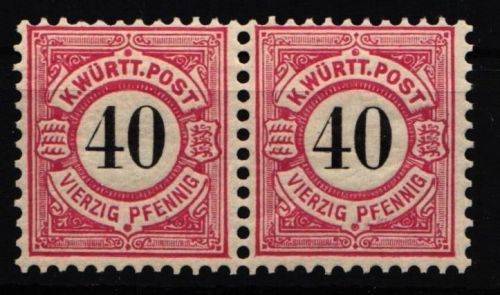 Württemberg 62 postfrisch waagerechtes Paar #IK272