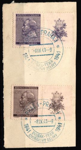 Böhmen und Mähren W Zd 20 gestempelt Sonderstempel Dvorak Feier #IA344