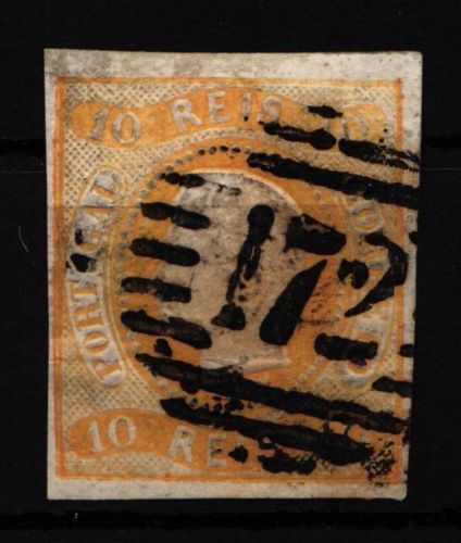 Portugal 18 gestempelt links im Schriftband gebrochen #IE882