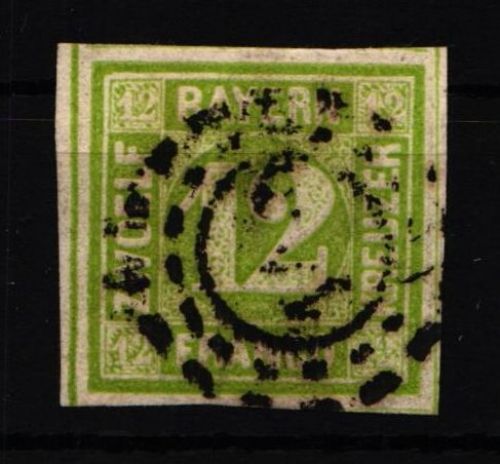 Bayern 12 gestempelt Luxus, tiefst geprüft Pfenninger #IL174