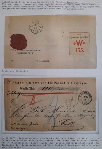Deutsches Reich Paketbegleitadresse gr. Zettelabschnitt auf Rückseite #IB874