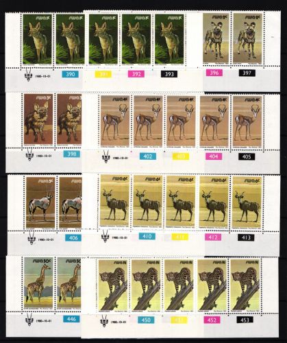 Südwestafrika 476-492 postfrisch Fünferstreifen Wildtiere #IP527