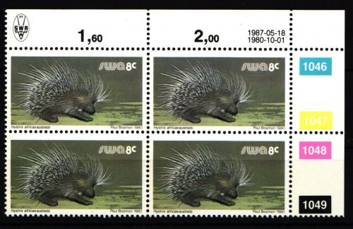Südwestafrika 483 y postfrisch Viererblock / Wildtiere #IP557