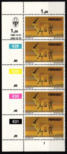 Südwestafrika 487 postfrisch Fünferstreifen Wildtiere #IP562