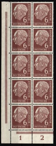 BRD 180 postfrisch 10er Block vom Eckrand #IA375