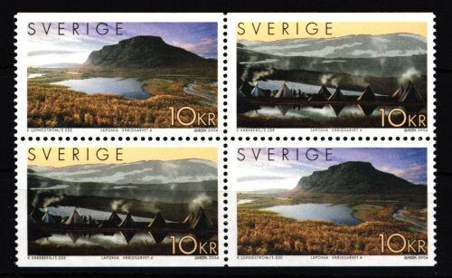 Schweden 2392-2393 postfrisch Viererblock Naturreservat Laponia #IJ825