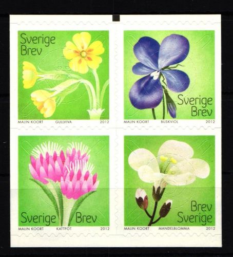 Schweden 2890-2893 postfrisch Viererblock Pflanzen Wiesenblumen #IK657