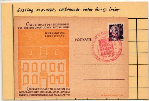 Französische Zone Rheinland-Pfalz 5 auf Postkarte #IS021