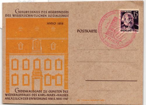 Französische Zone Rheinland-Pfalz 5 auf Postkarte #IS031