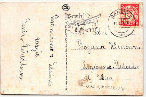 Danzig 193 Dy auf Postkarte als Einzelfrankatur Typenprüfung #IP480