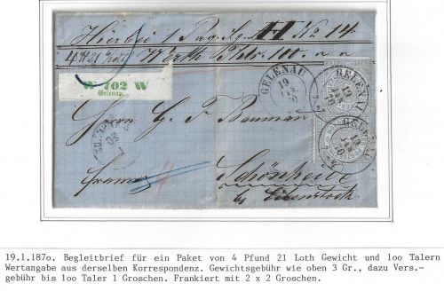 Norddeutscher Bund Paketbegleitbrief mit Aufgabezettel Zusatz W #IB907