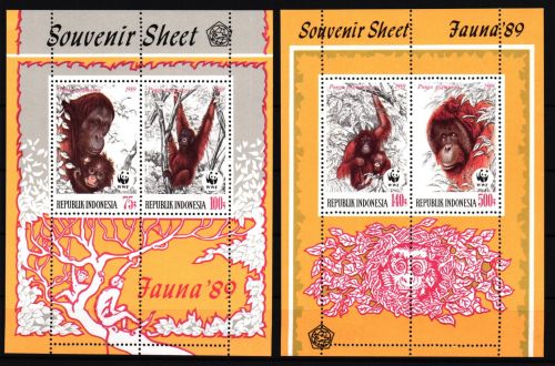 Indonesien Block 67-68 postfrisch Orang Utan, Affen WWF #IG250