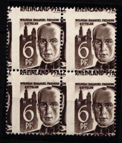 Französische Zone Rheinland Pfalz 17 postfrisch 4er Block verzähnt #IT317