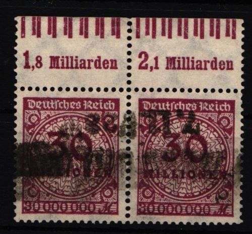 Deutsches Reich 320 W OR gestempelt Paar 0/6/0-0/7/0, geprüft Infla #IT154