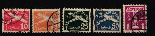 Danzig 251-255 gestempelt