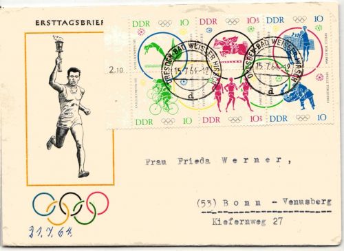 DDR 1039-1044 als Ersttagsbrief Sechserblock #IU193