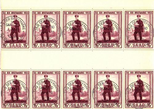 Saarland 361 ZS gestempelt 5 Zwischenstegpaare, Sonderstempel #IU237
