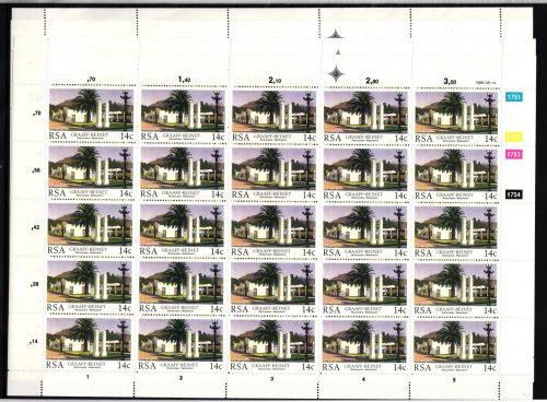 Südafrika 689-692 postfrisch Zusammendruckbögen / Architektur #IH223