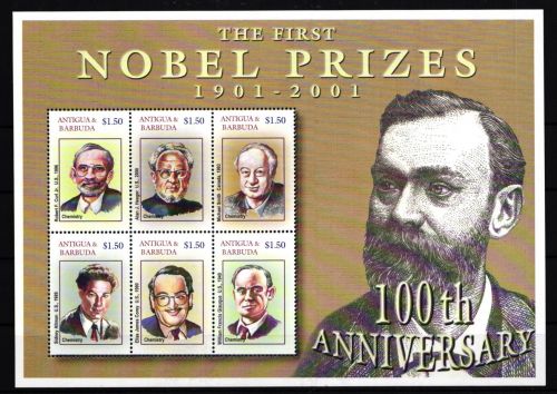 Antigua Barbuda 3604-3609 postfrisch Kleinbogen / Nobelpreis #IH243
