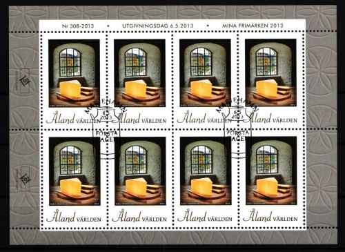 Aland 375 gestempelt Kleinbogen mit Ersttagsstempel / Käse #IH292