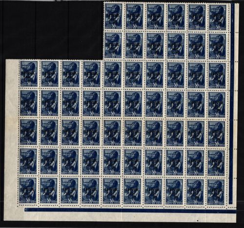 Deutsche Besetzung 2. WK Lettland 5 postfrisch Bogenteil mit 60 Marken #IO602