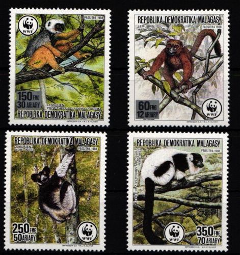 Madagaskar 1110-1113 postfrisch Affen #IH462