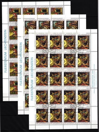 Liechtenstein 1217-1219 gestempelt Kleinbogensatz mit Ersttagsstempel #IH514