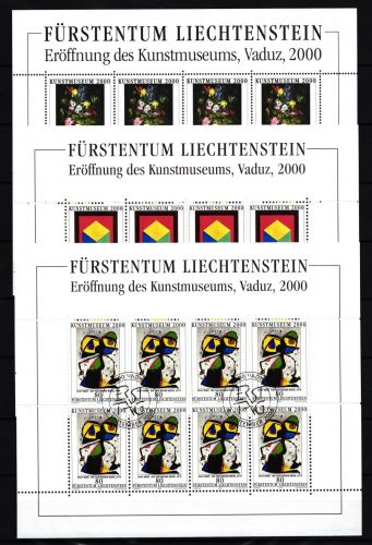 Liechtenstein 1248 gestempelt Kleinbogen mit Ersttagsstempel / Kunst #IH524