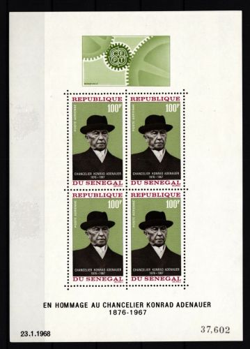 Senegal Block 4 postfrisch Konrad Adenauer #IH527