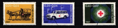 Finnland 630-632 gestempelt 90 Jahre Finnisches Rotes Kreuz #IQ823