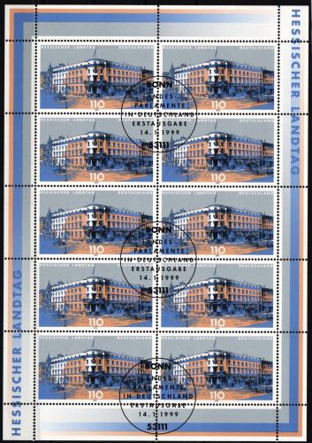 Bund 2030 gestempelt Zehnerbogen Ersttagsstempel Bonn #IQ660