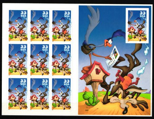 USA 3287 postfrisch Folienblatt Comic Wile E. Coyote und Road Runner #IQ731