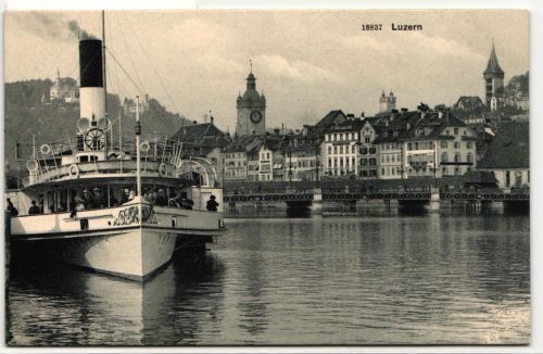 AK Luzern Fähre mit Fahrbrücke ungebraucht #PN275