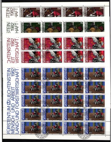 Liechtenstein 802-805 gestempelt Kleinbogensatz mit Ersttagsstempel #IH747