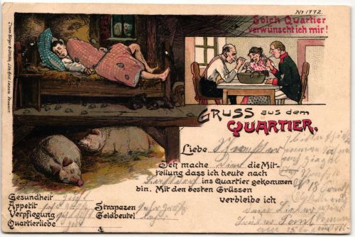 AK Deutschland Gruß aus dem Quartier gebraucht #PM729