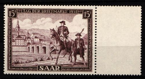 Saarland 305 LF postfrisch vom Unterrand mit Leerfeld #IR810