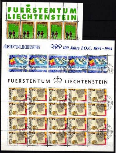 Liechtenstein 1081-1083 gestempelt Zusammendruckbögen mit Ersttagsstempel #II671