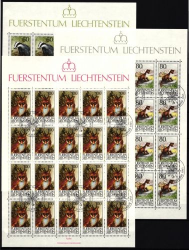 Liechtenstein 1066-1068 gestempelt Zusammendruckbögen mit Ersttagsstempel #II685