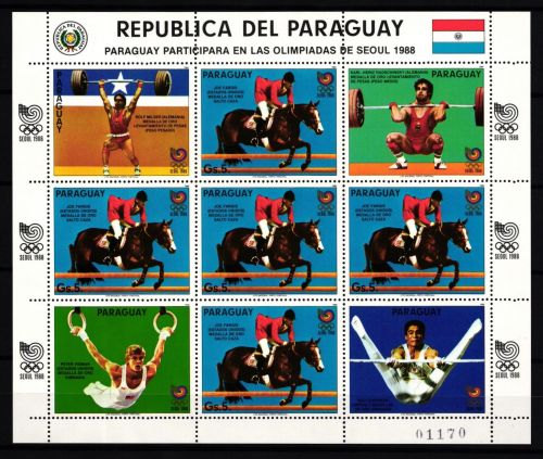 Paraguay 4053 postfrisch Kleinbogen / Pferde #II854