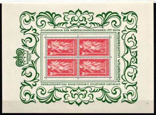 Liechtenstein 449 postfrisch Kleinbogen / Kunst #II516